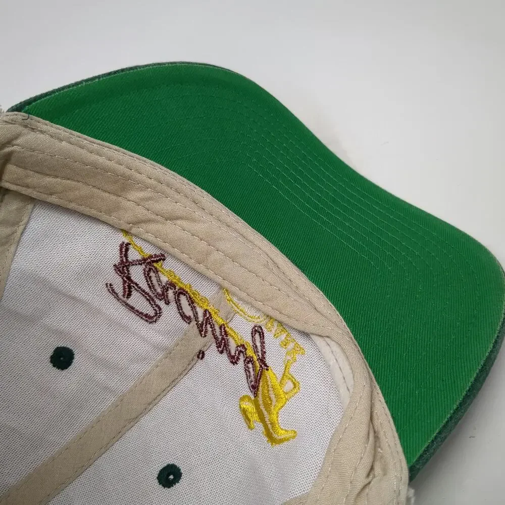 Delaware Park Racing Horse Embroidery Baseball Cap Beige Green One Size Hat